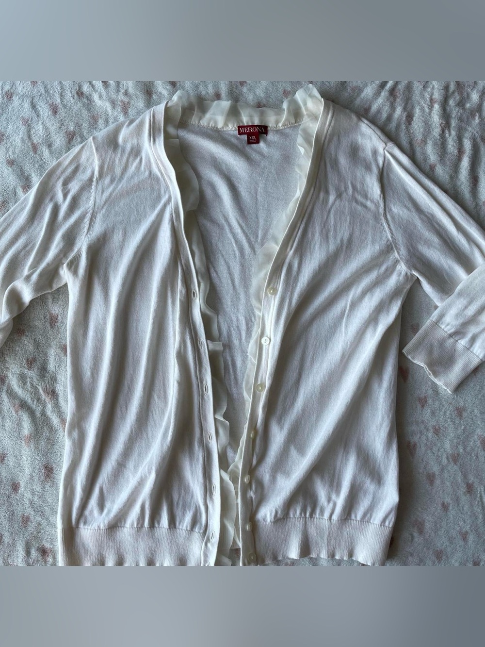 White/Cream Ruffle Cardigan